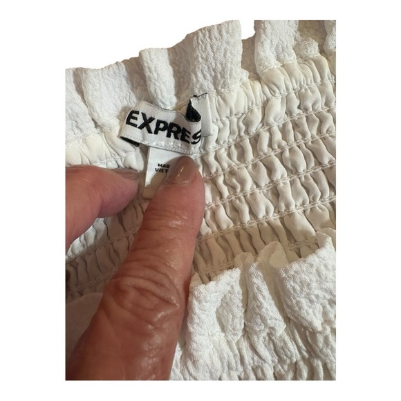 Express White Ruffled Mini Dress - Picture 6 of 8